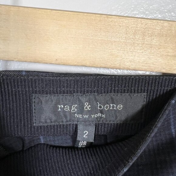 Rag & Bone Simone Plaid Pants Size 2 Blue High Rise High Waist Slim Fit Preppy - Picture 3 of 10
